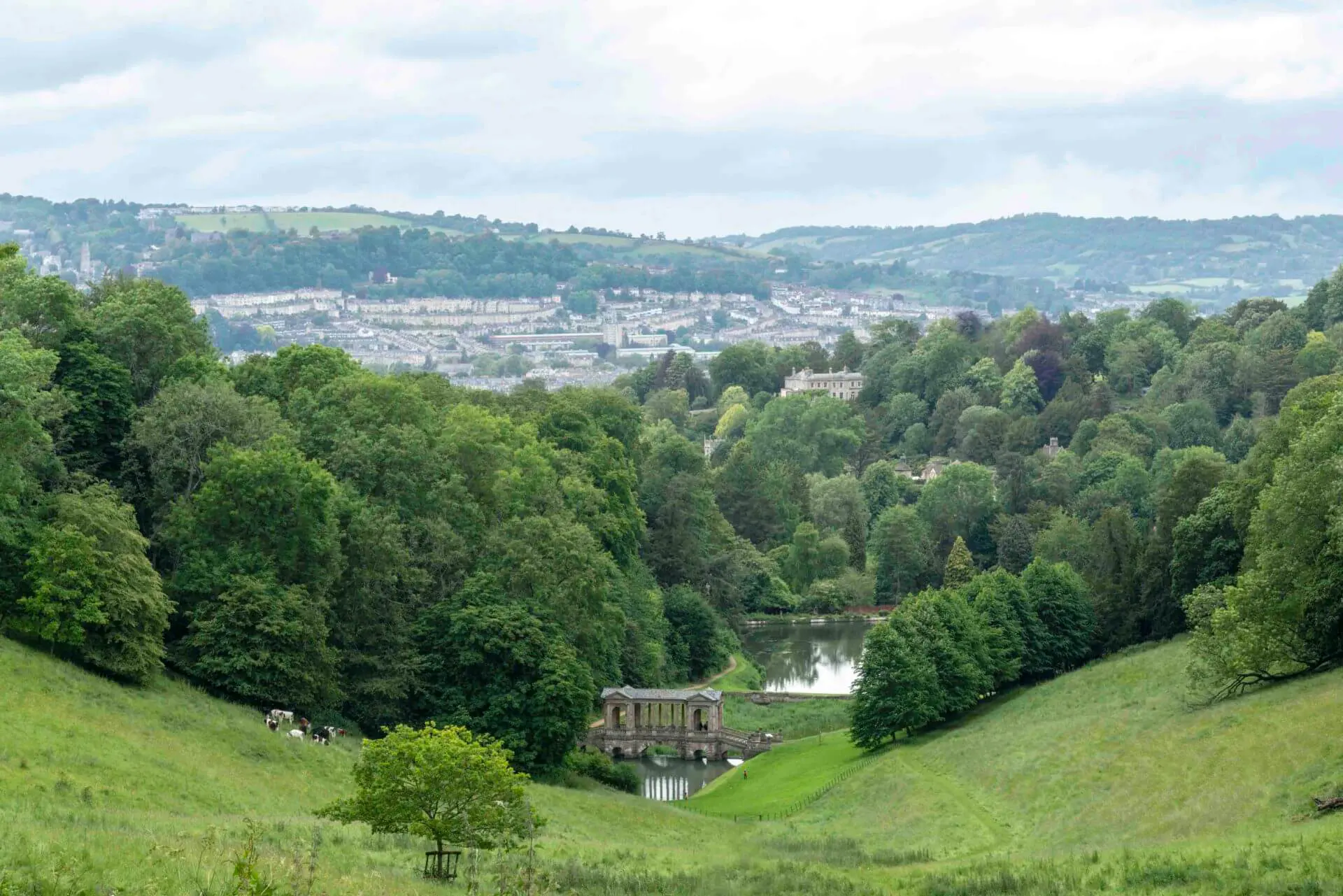 View of Prior Park Landscape Garden and Bath England