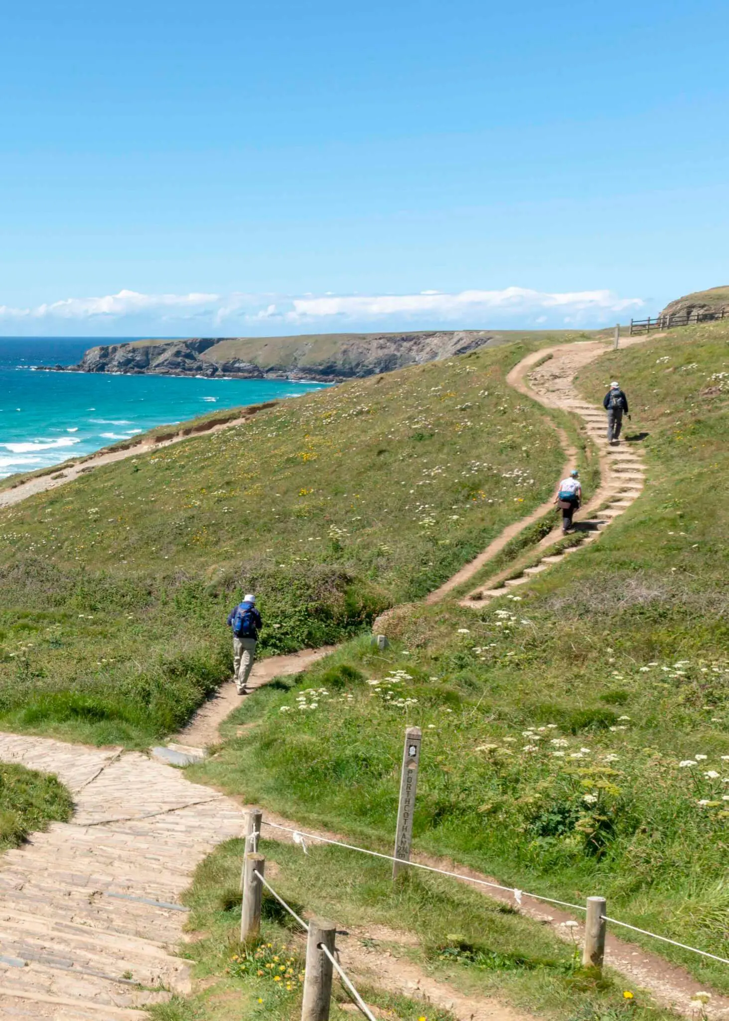 People Hiking The SW Coastal Path in England