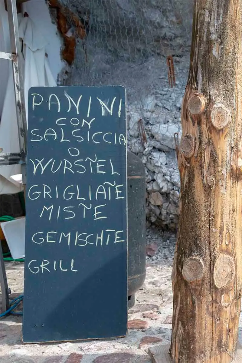 Local Italian Food SIgn Outside of a Restaurant