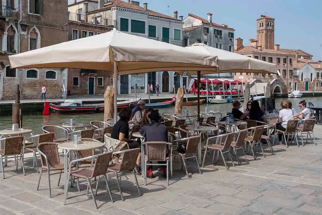 People Enjoying Coffee in Venice 