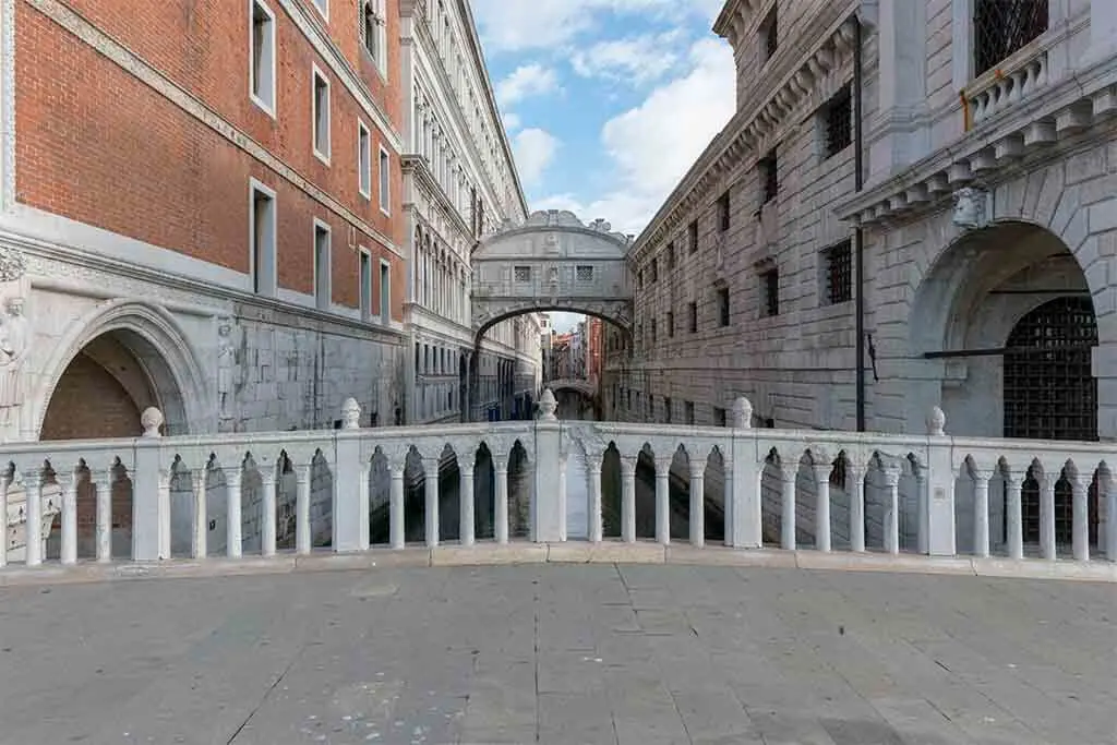 The Bridge of Sighs With No People After Lockdown