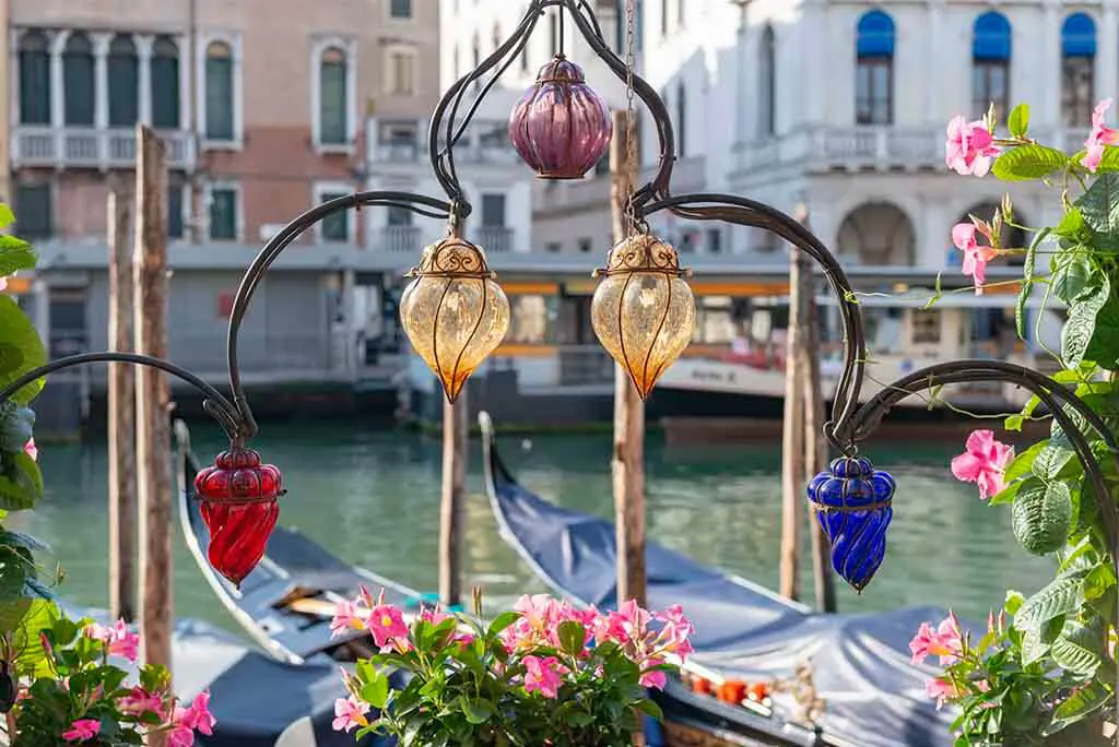 Venetian Lamps Over An Empty Grand Canal After Lockdown