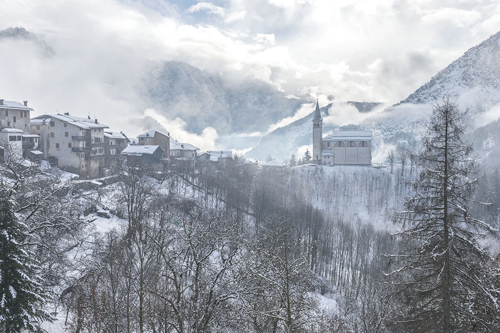 Winter Landscape in The Dolomites