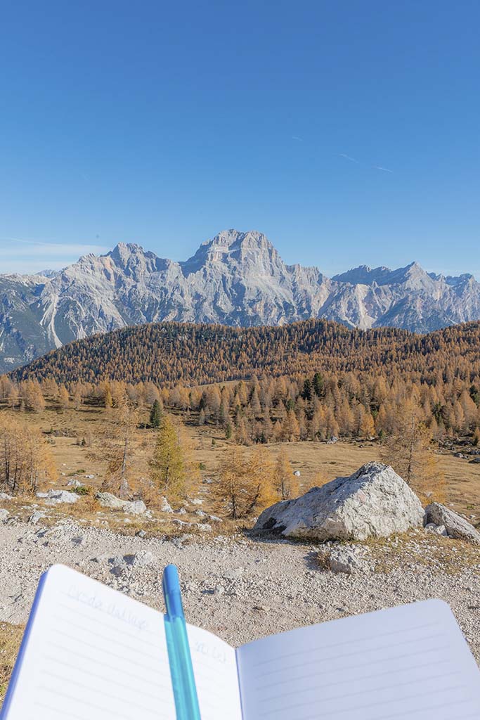 Self-Care Journaling on Dolomite Hike